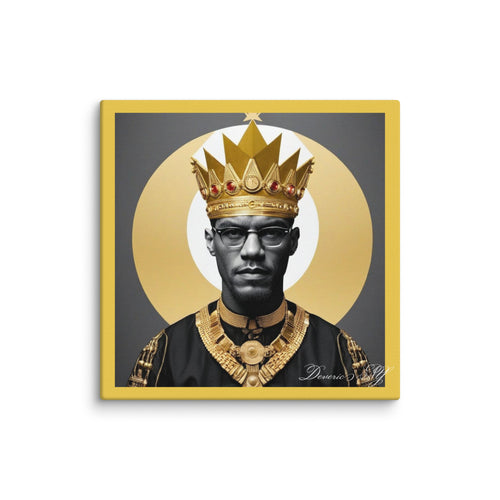 Crown Heights- Malcolm X Royal Portrait Canvas - Deveric NY