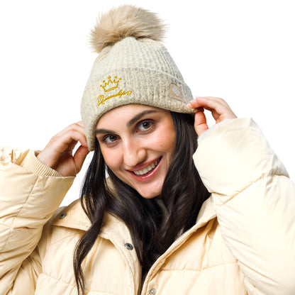 Queenship Regal Pom-Pom Beanie – Effortless Style Meets Warmth - Deveric NY