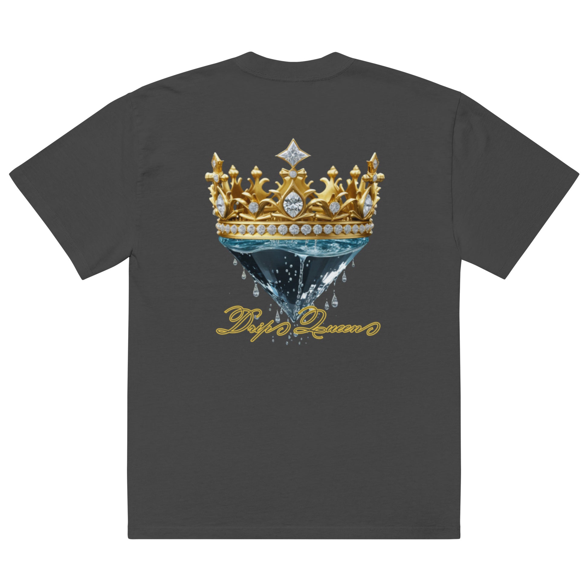 Queenship- Drip Queen 1.1 Oversized T-Shirt – Royal Elegance with a Splash of Confidence - Deveric NY